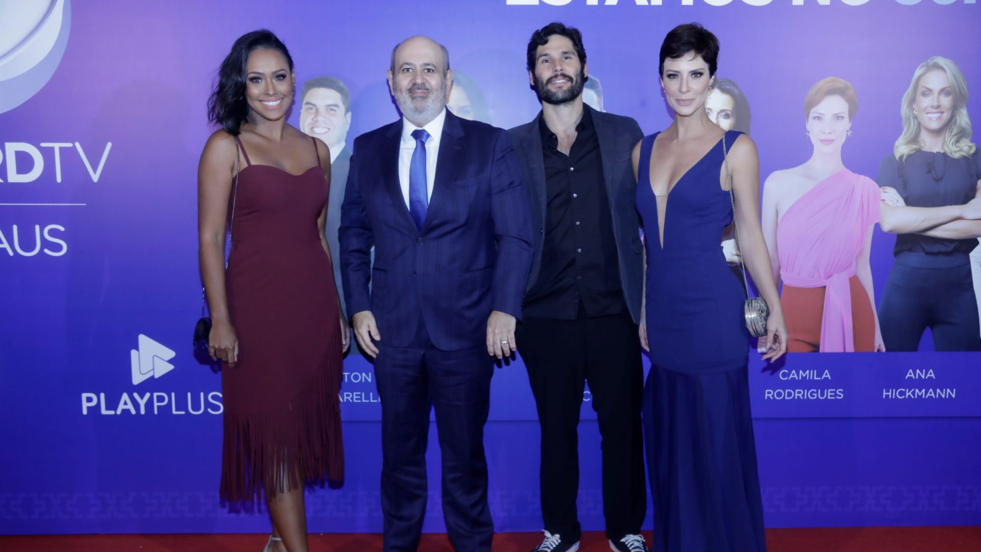 Presidente da Record TV Manaus com Salcy Lima, Dudu Azevedo e Camila Rodrigues