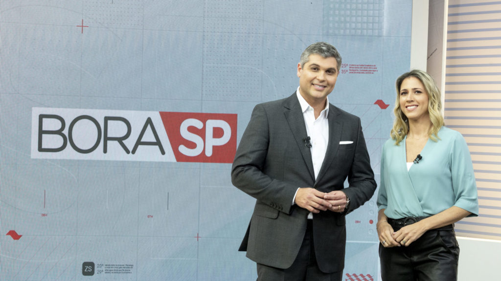 Joel Datena e Laura Ferreira, apresentadores do Bora SP