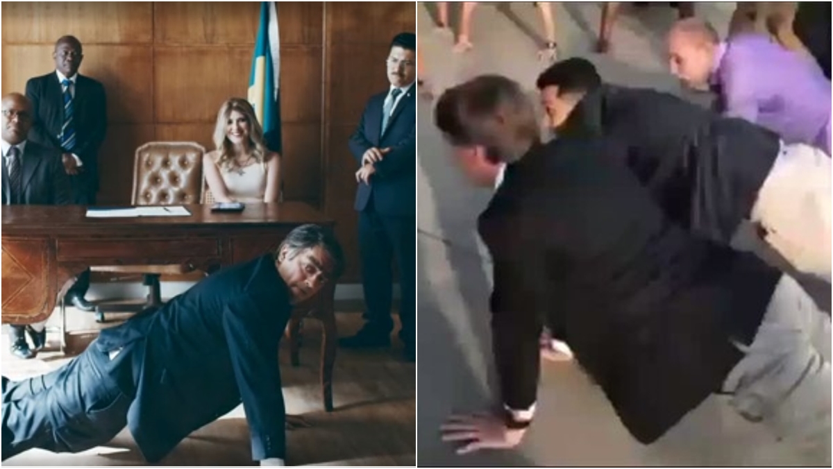 Zorra reproduz cena patética de flexão do presidente Jair Bolsonaro