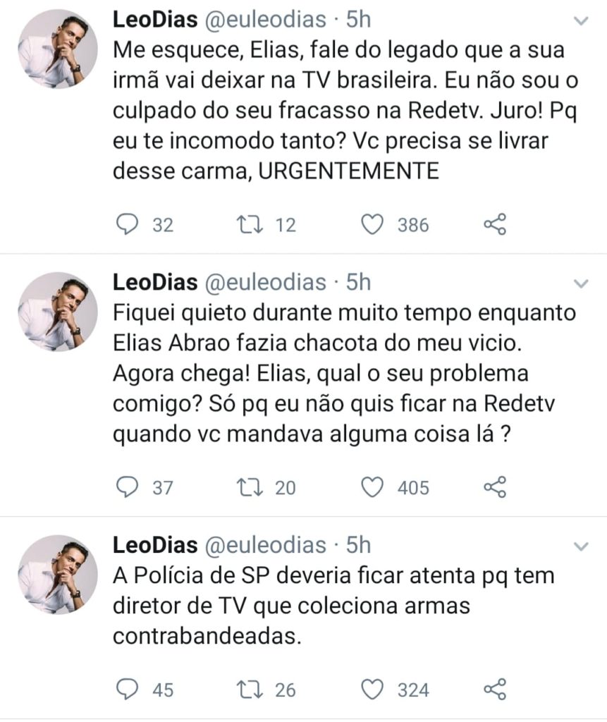 Leo Dias se manifestou no Twitter