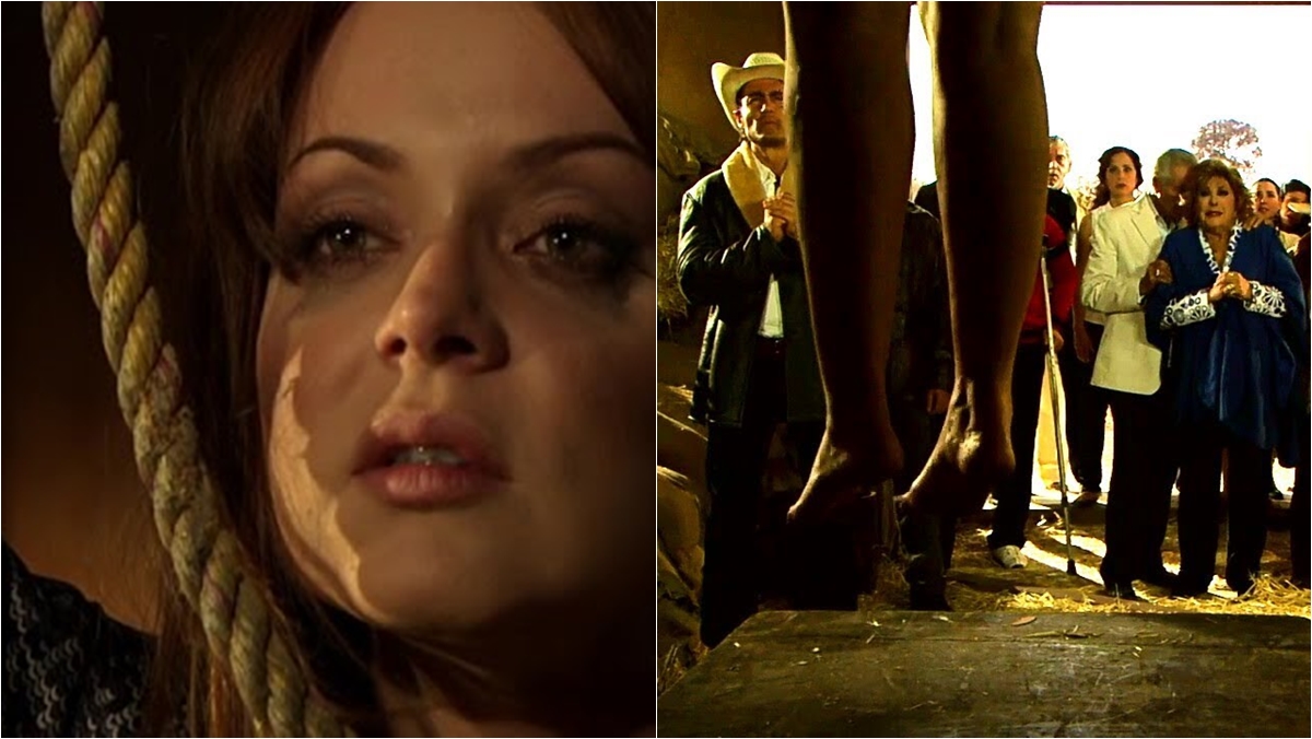 Em A Dona, Ivana se mata enforcada durante alucinações (Reprodução: Televisa S.A)