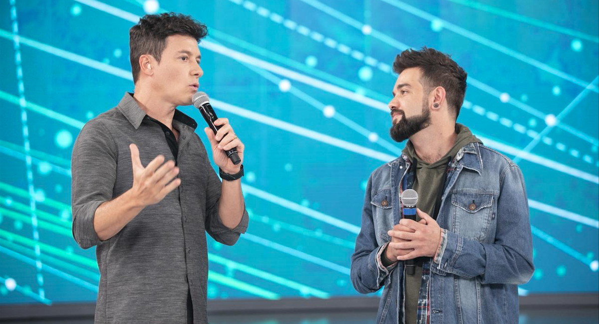 Rodrigo Faro e Sander Mecca no Hora do Faro (Divulgação/Record TV)