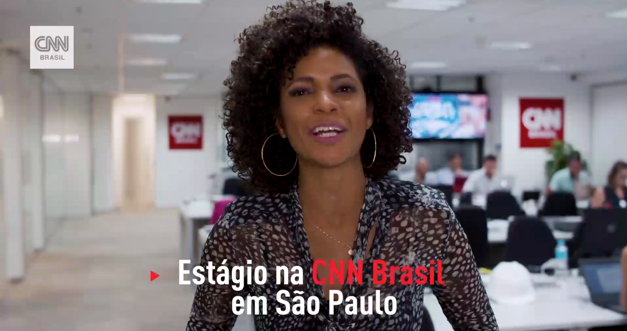 Luciana Barreto em vídeo da CNN Brasil: emissora recruta estudantes de jornalismo (Reprodução/CNN Brasil)