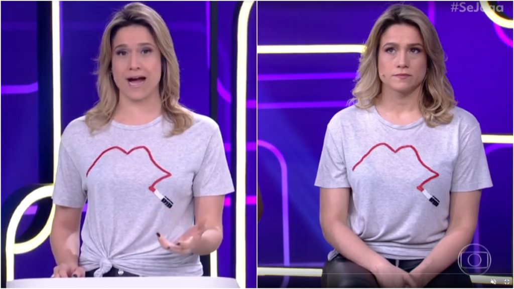 Fernanda Gentil repete roupa no Se Joga (Reprodução: TV Globo)