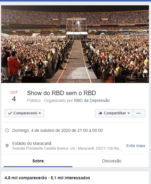 Evento do RBD do Facebook (Reprodução: Facebook)