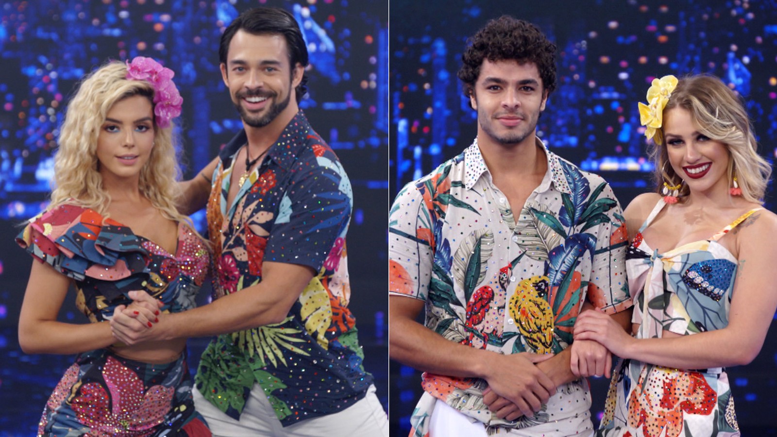 Giovanna Lancellotti e Matheus Abreu deixaram a Dança dos Famosos com seus respectivos pares (Divulgação / Globo)
