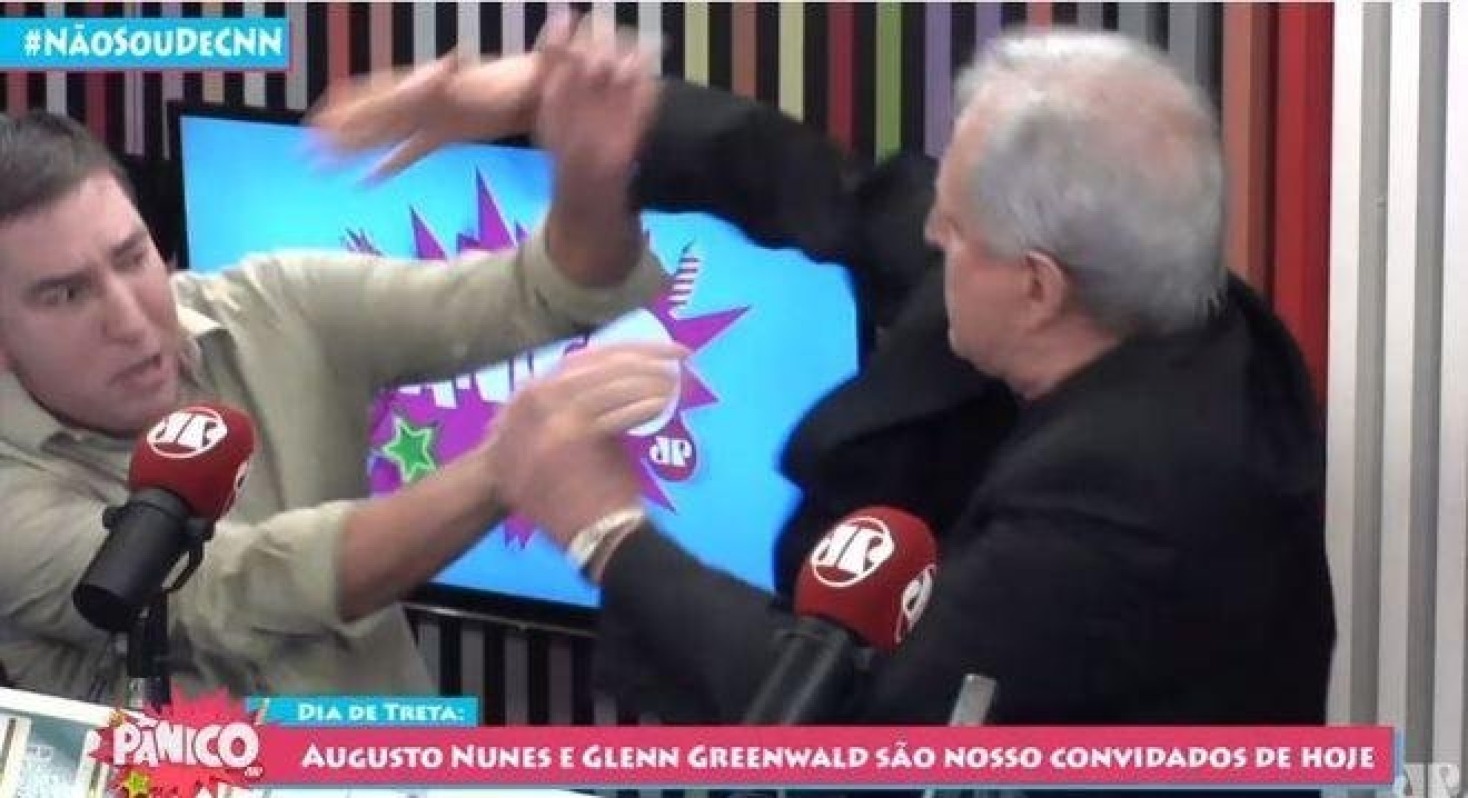 Glenn Greenwald e Augusto Nunes trocaram agressões na JovemPan (Reprodução / YouTube)