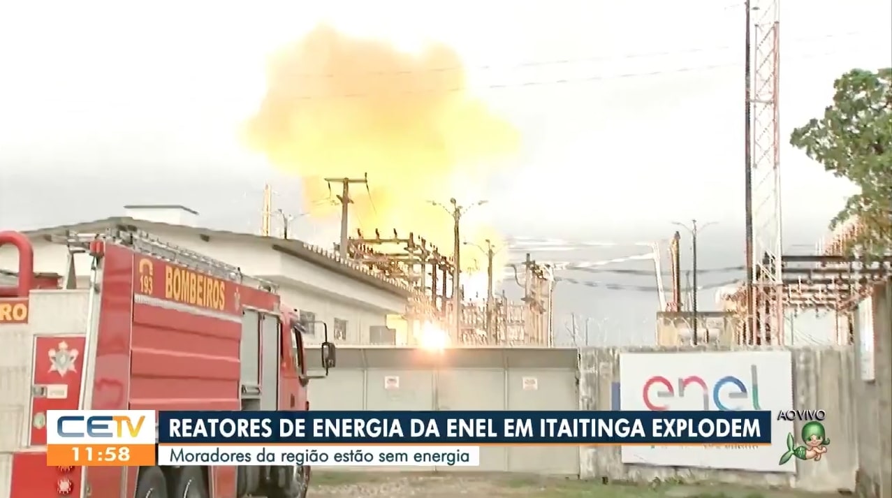 Reator explode durante reportagem ao vivo da Globo no Ceará (Reprodução/Globo)