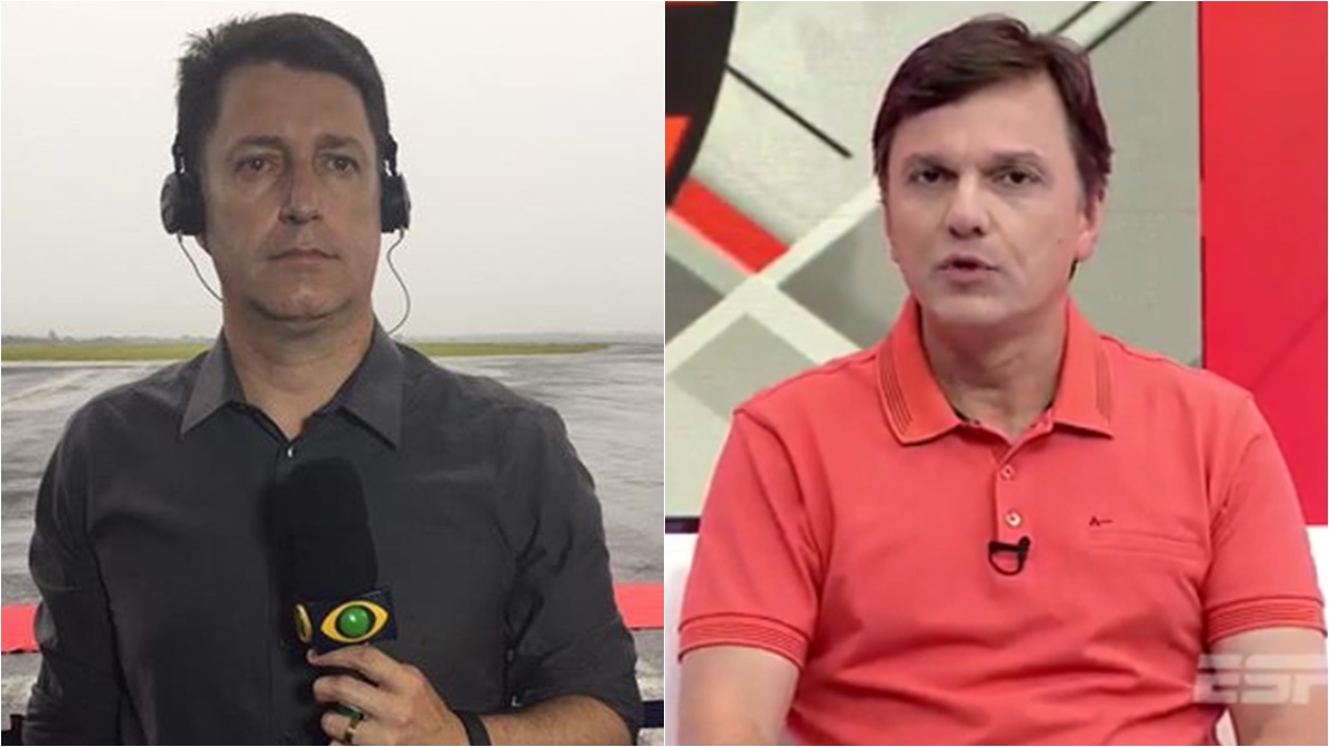 Sandro Barboza e Mauro Cezar Pereira: comentário no Twitter causou briga interna entre colegas de Grupo Bandeirantes (Reprodução/Band/ESPN Brasil)