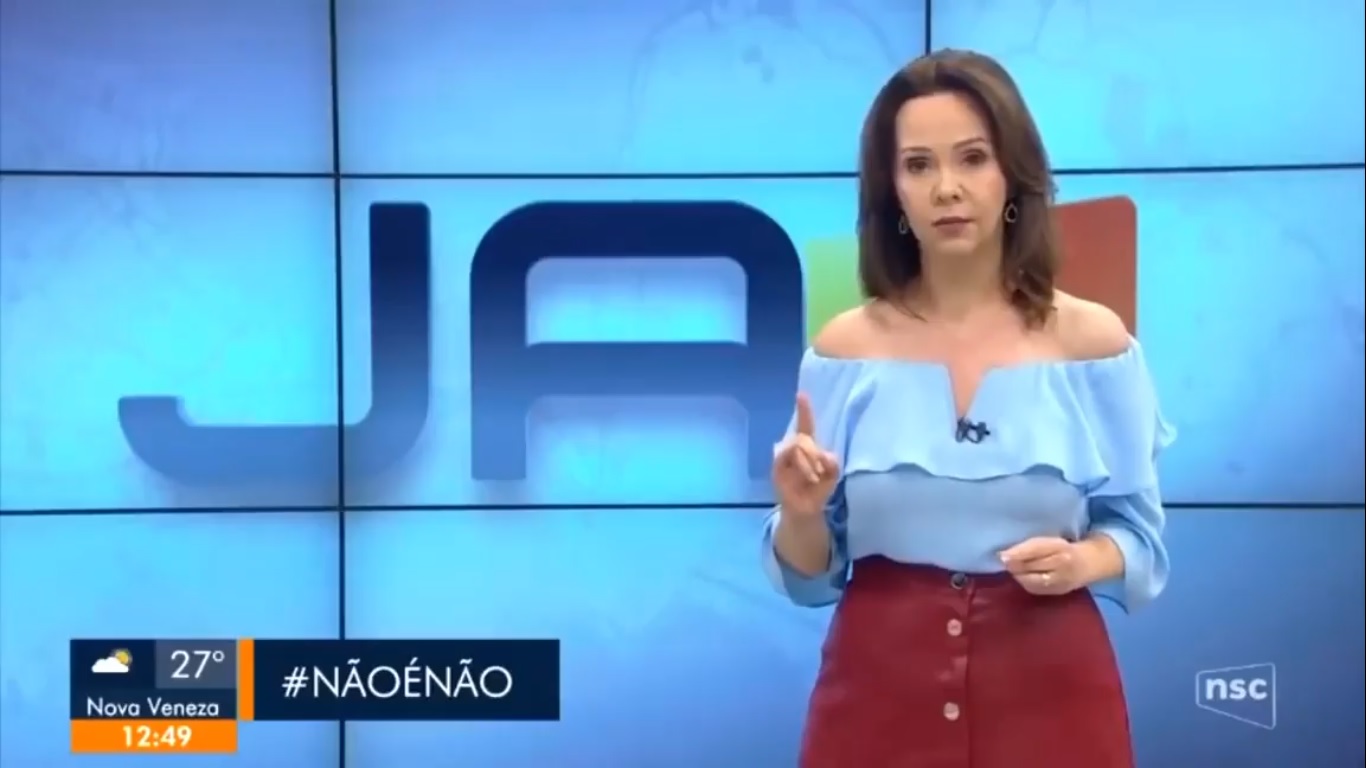 Laine Valgas, apresentadora de afiliada da TV Globo