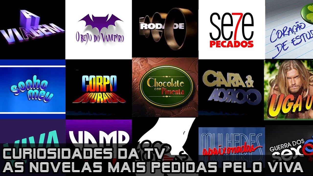 Logotipos de algumas das novelas mais pedidas para reprise no Viva