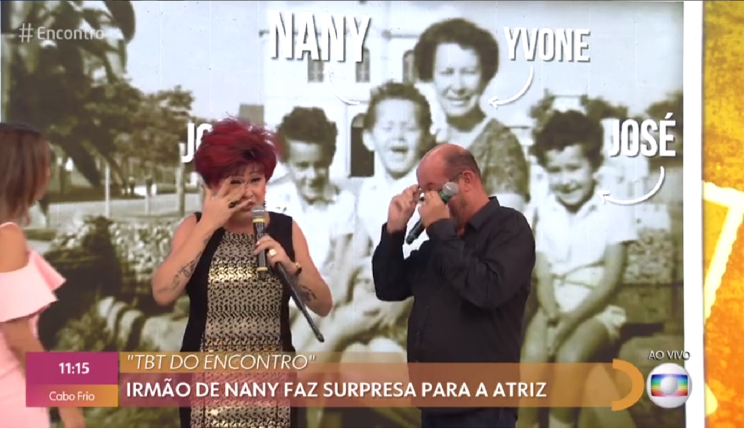 Nany People chora ao reencontrar irmão no Encontro com Fátima Bernardes