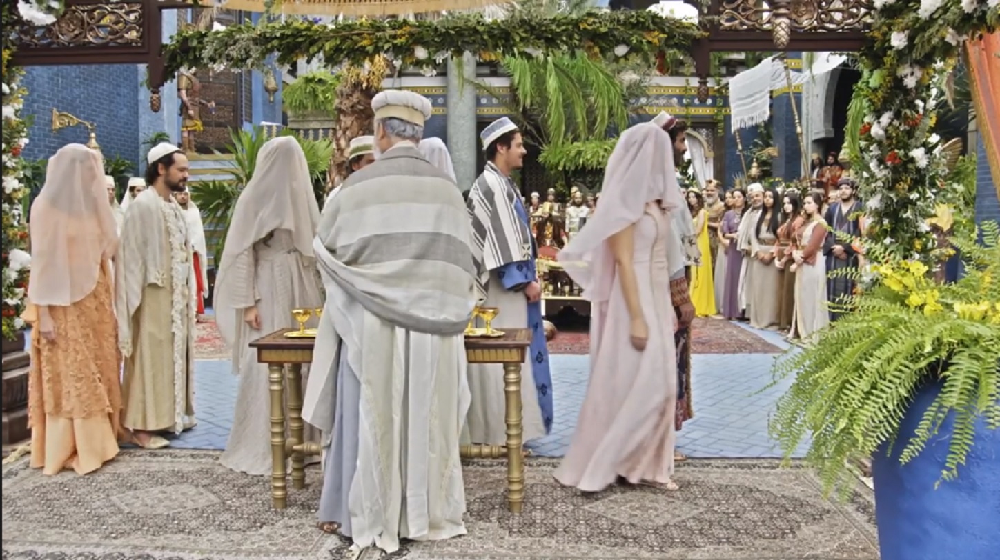 Casamento de Lia e Daniel, Naomi e Abednego, Raquel e Mesaque e Dalila e Sadraque em O Rico e Lázaro