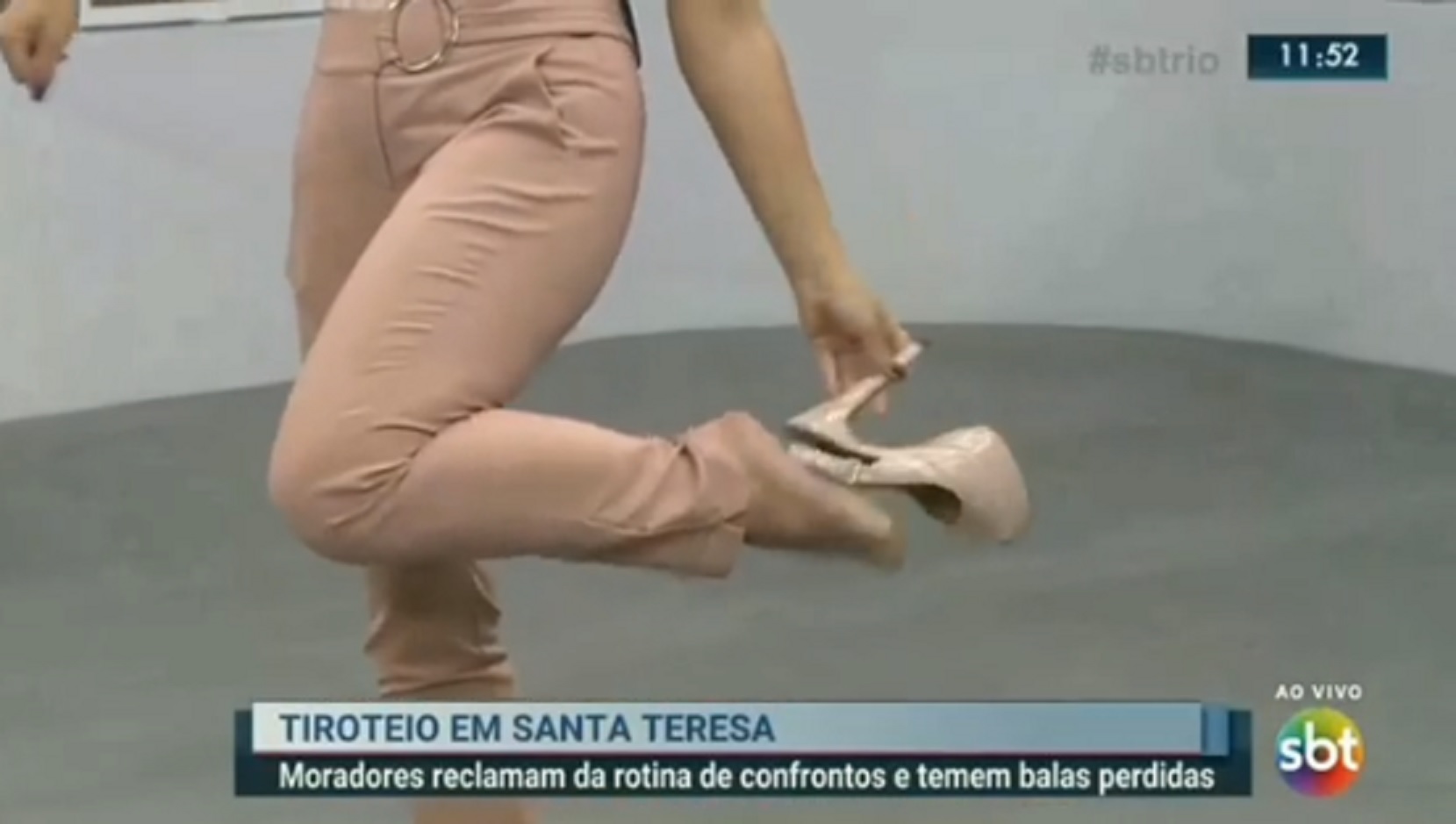 Isabele Benito quebra salto ao vivo no SBT RIO