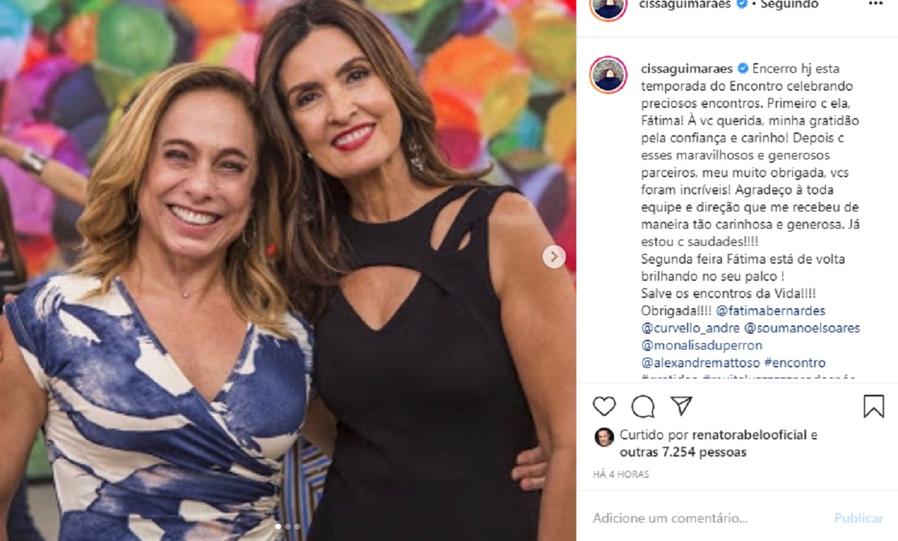 Cissa Guimarães publica agradecimento por participação como apresentadora do Encontro