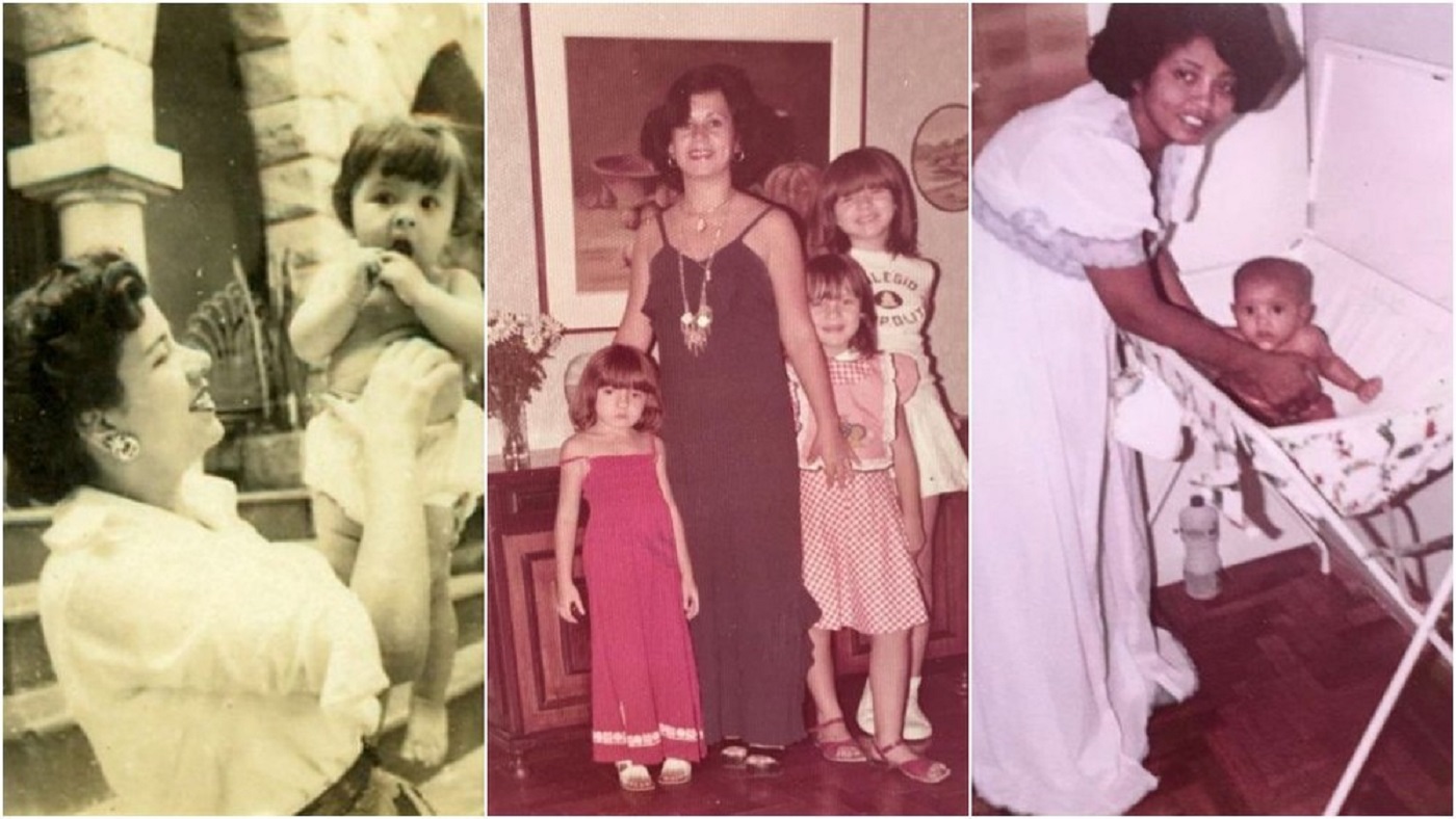 Regina Casé, Adriana Esteves e Taís Araujo com suas mães