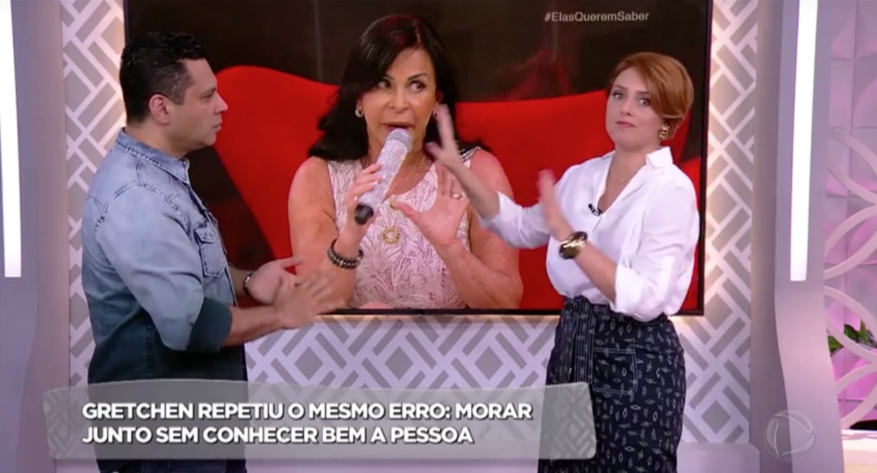 Cristiane Cardoso e Renato Cardoso criticam Gretchen em programa da Record TV (Reprodução/Record TV)