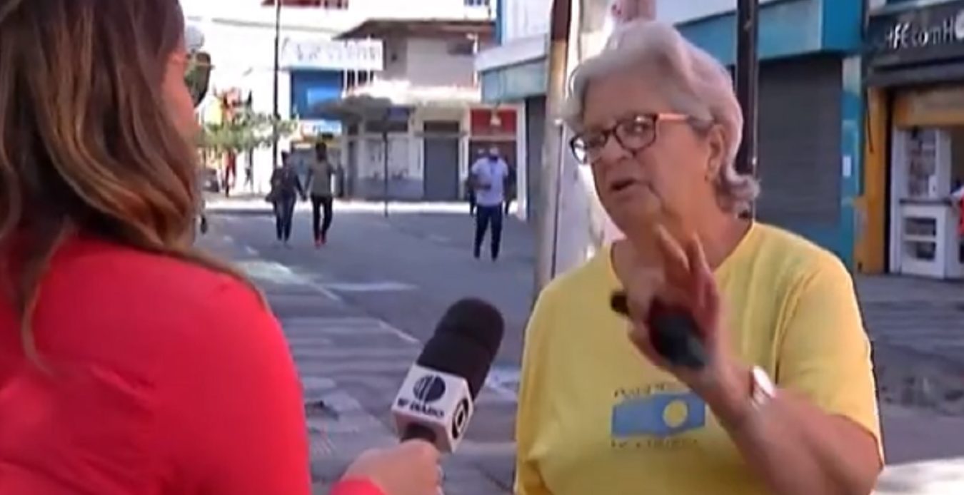 Idosa viraliza na web após responder repórter da TV Diário