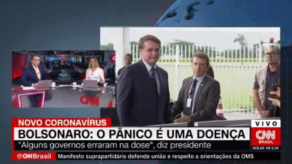 Bolsonaro em coletiva na CNN