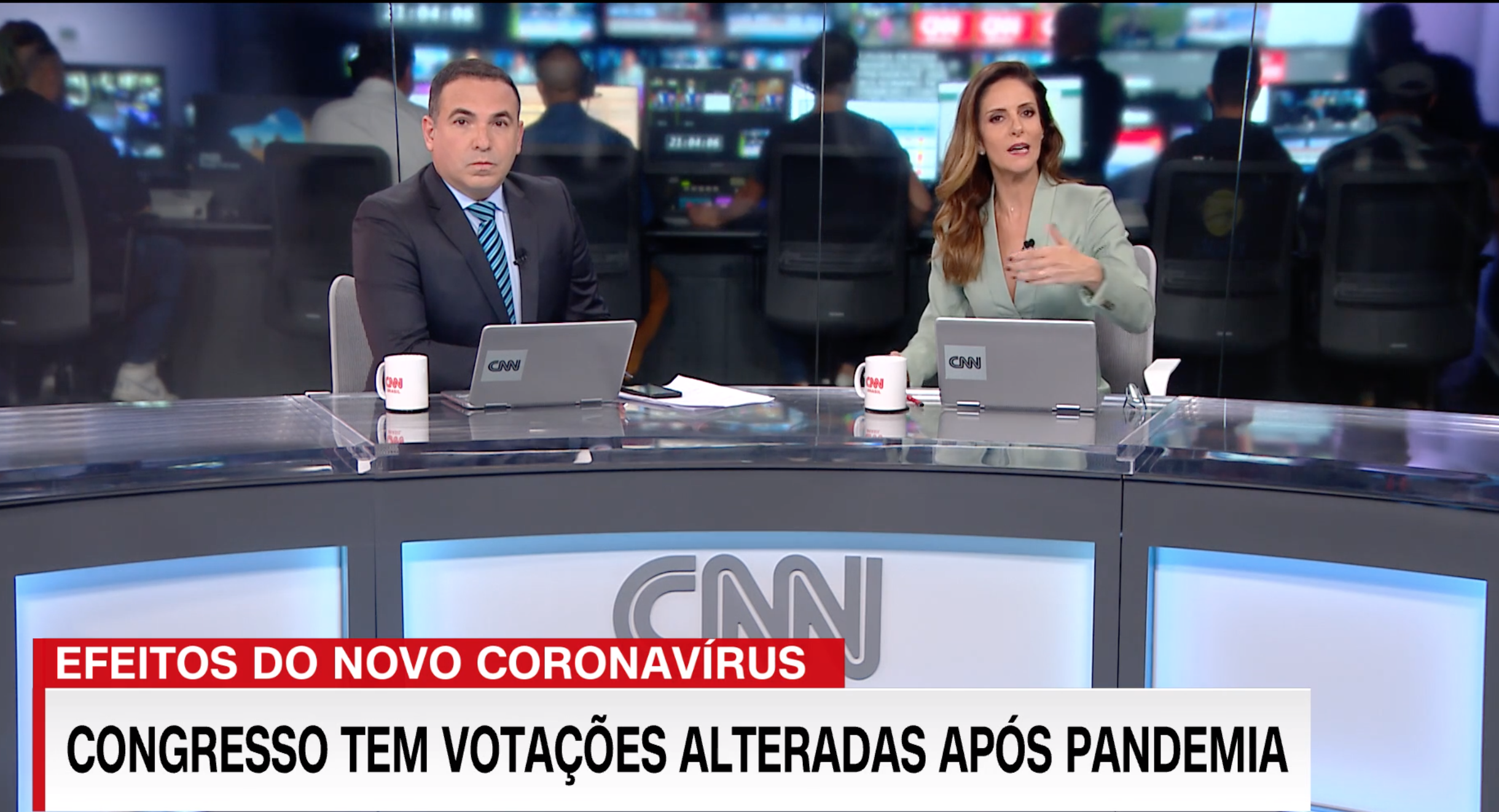 Reinaldo Gottino e Monalisa Perrone, no CNN no Ar