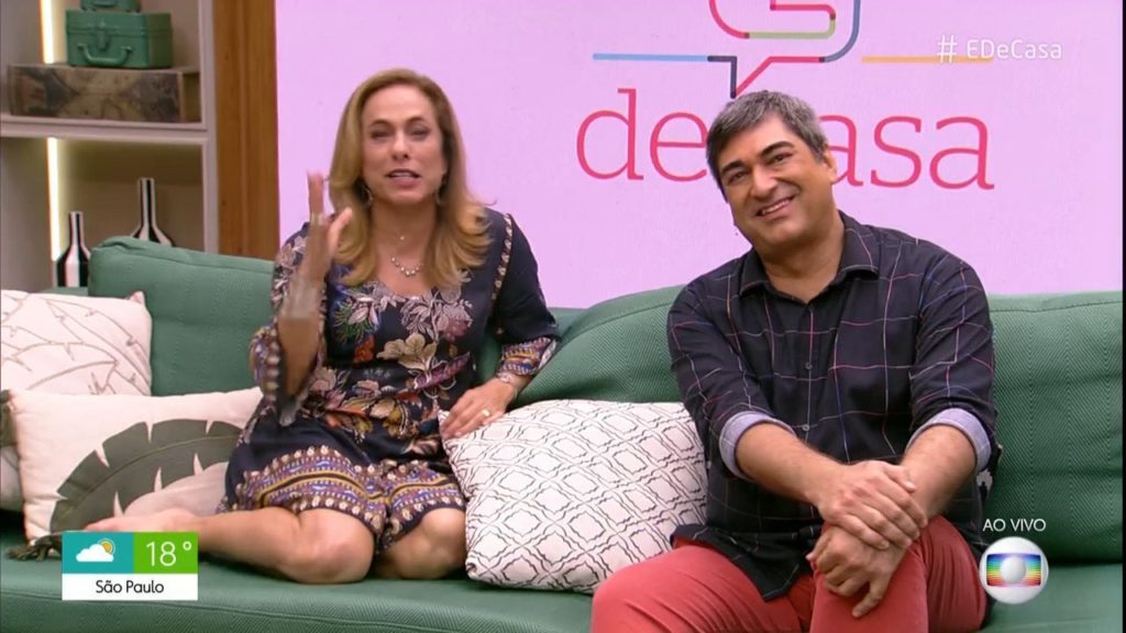 Cissa Guimarães e Zeca Camargo apresentam o É de Casa (Reprodução TV Globo)