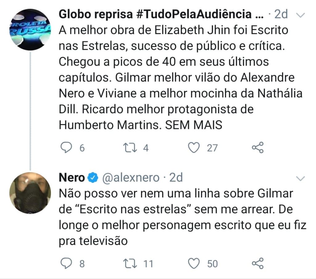 Alexandre Nero respondeu internauta no Twitter