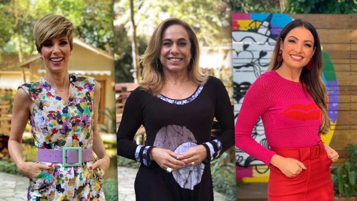 Ana Furtado, Cissa Guimarães e Zeca Camargo, apresentadoras do É de Casa