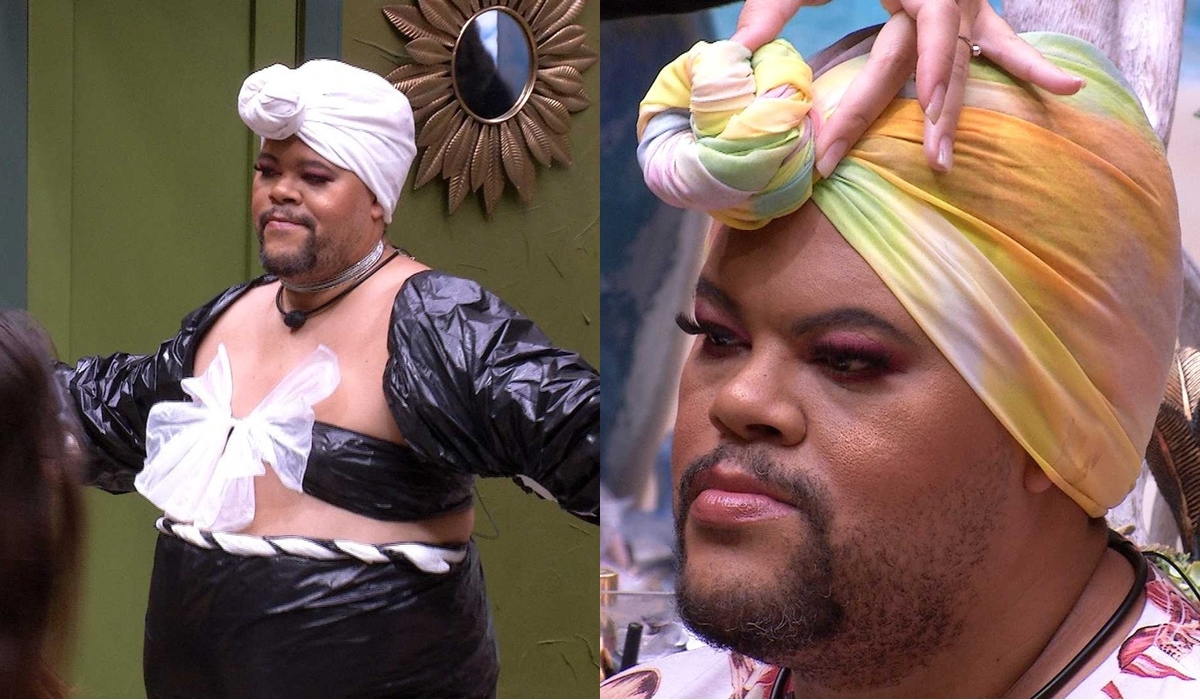 Babu Santana se monta de drag queen no BBB20 (Reprodução/TVGlobo)