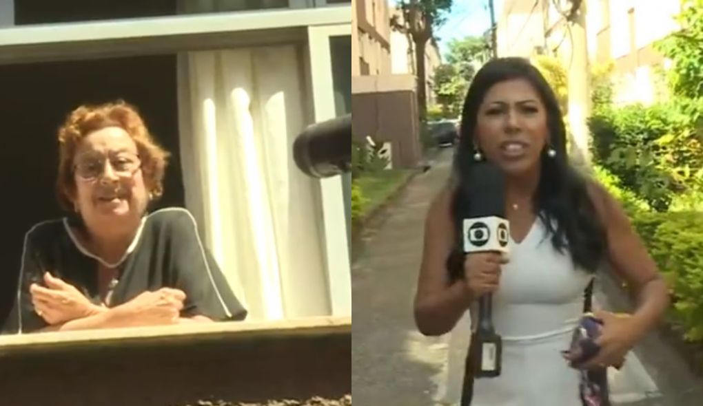 Dona Zilda, entrevistada do É de Casa, e a repórter Patrícia Fazan