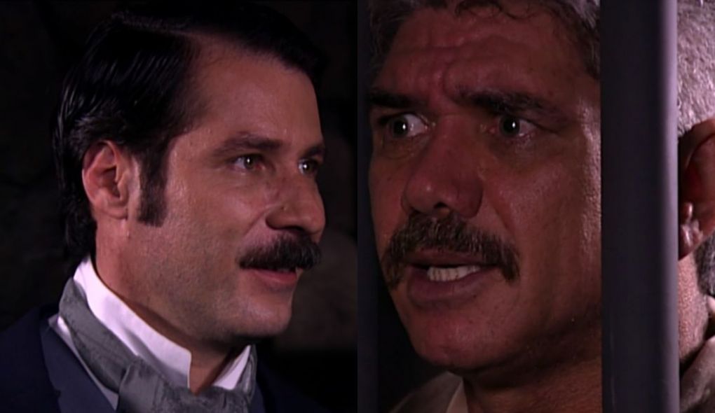 Leôncio (Leopoldo Pacheco) e Miguel (Jackson Antunes) de A Escrava Isaura