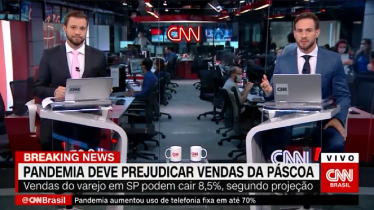 Cassius Zeilmann e Daniel Adjuto, no Breaking News Coronavírus, da CNN Brasil