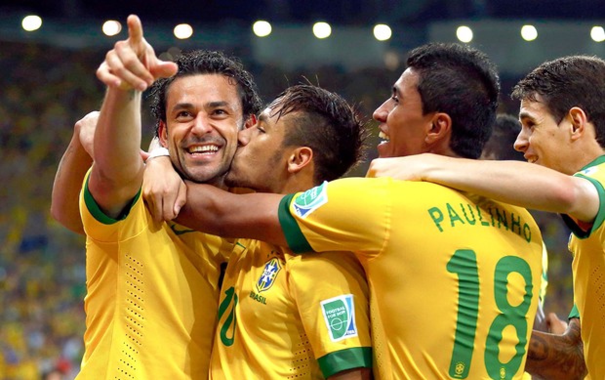 Neymar e Fred brilharam na final da Copa das Confederações, em 2013 (Divulgação)