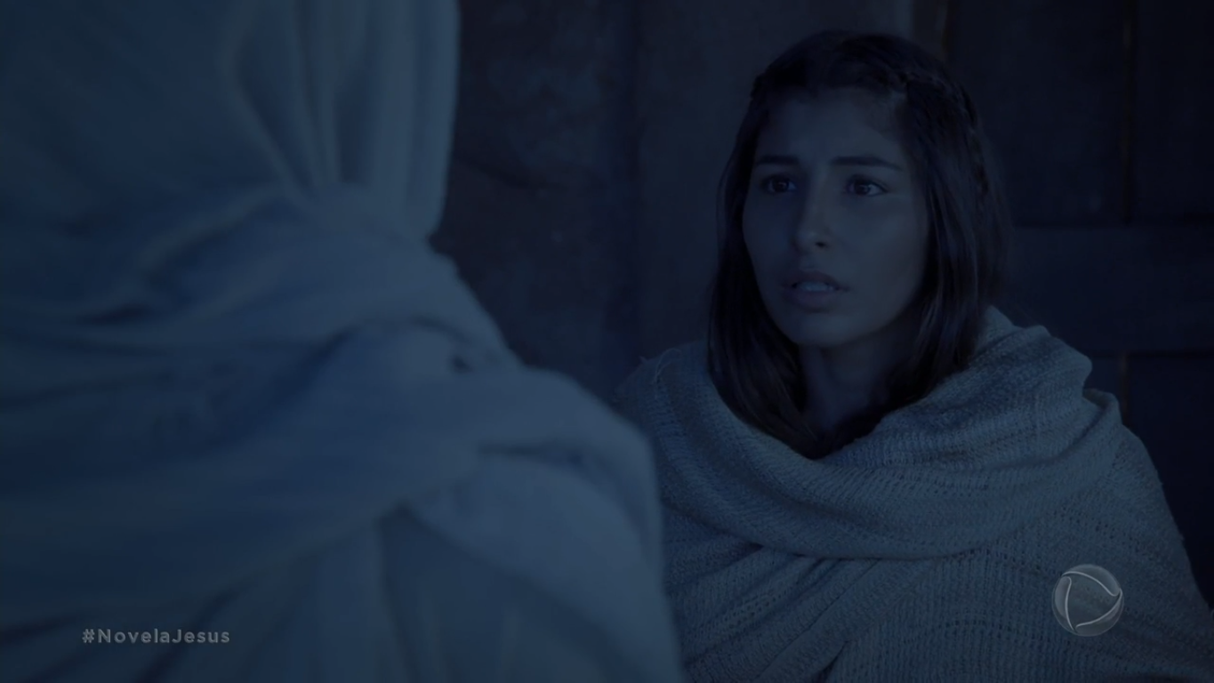 Juliana Xavier como Maria em Jesus (Reprodução / PlayPlus)