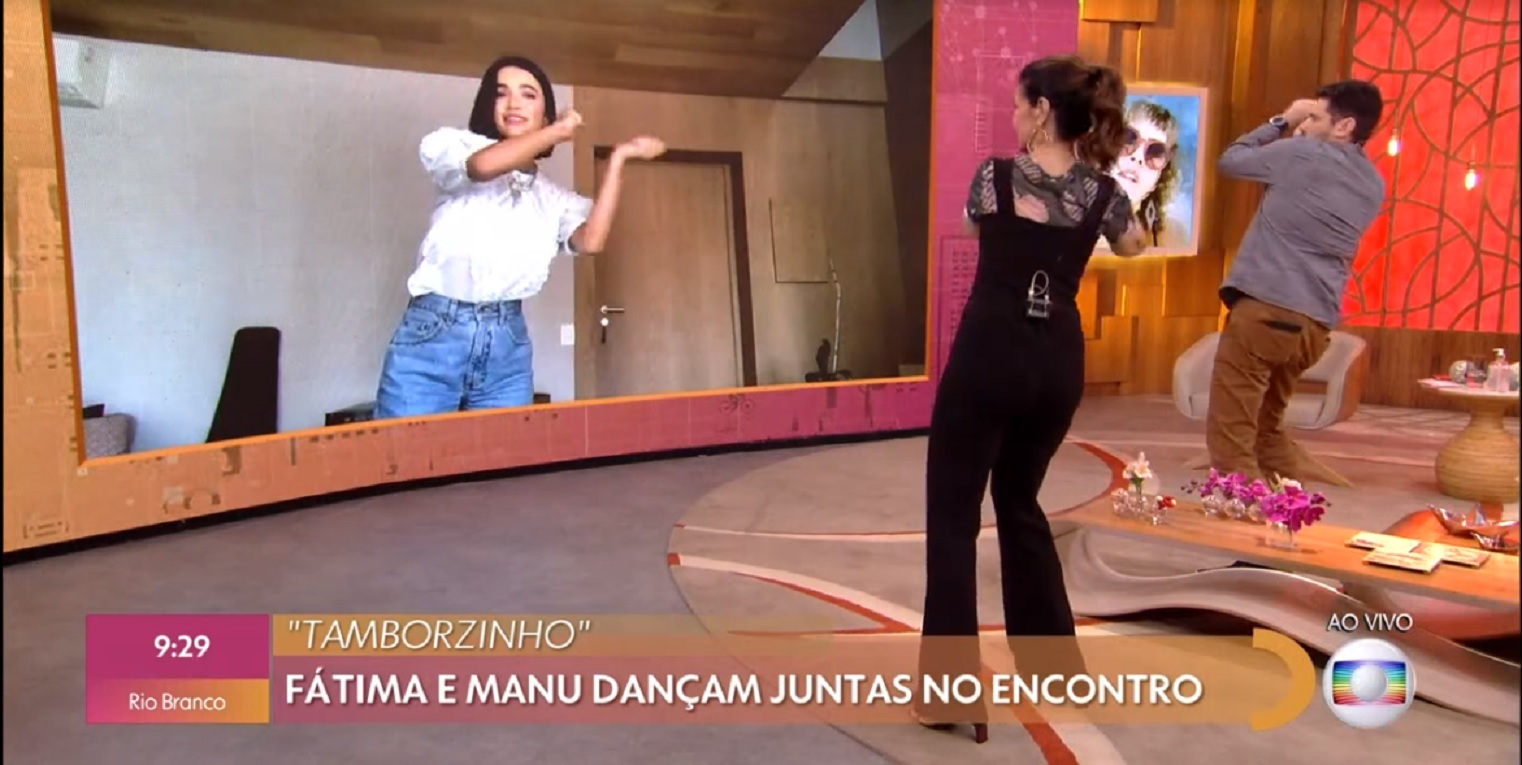 Manu Gavassi dançando ao vivo no Encontro com Fátima Bernardes