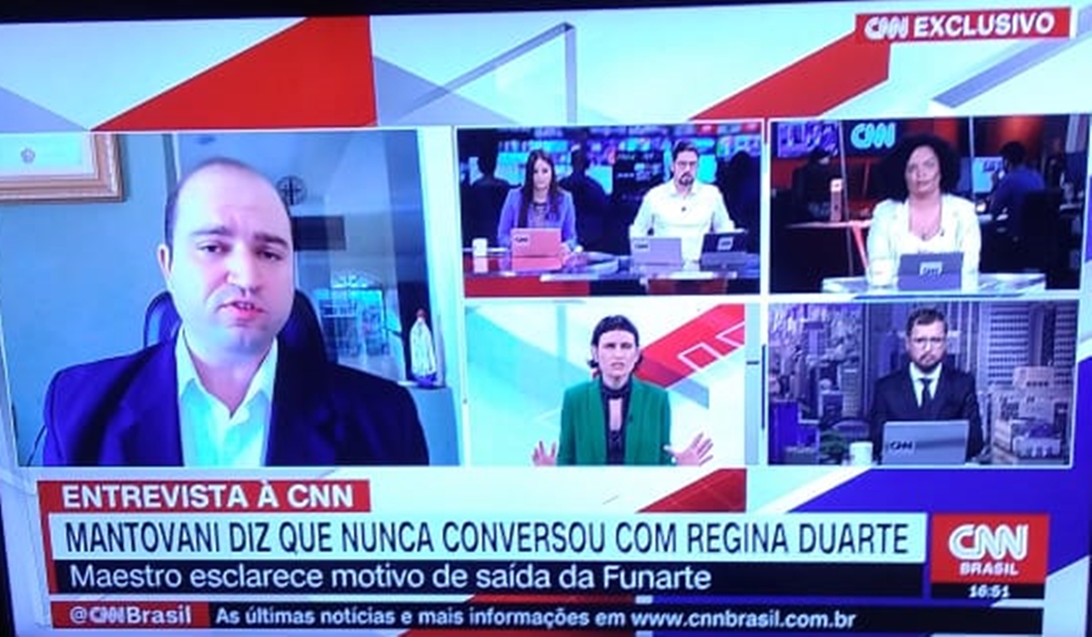Presidente da Funarte é tirado do ar na CNN Brasil (Reprodução: CNN Brasil)