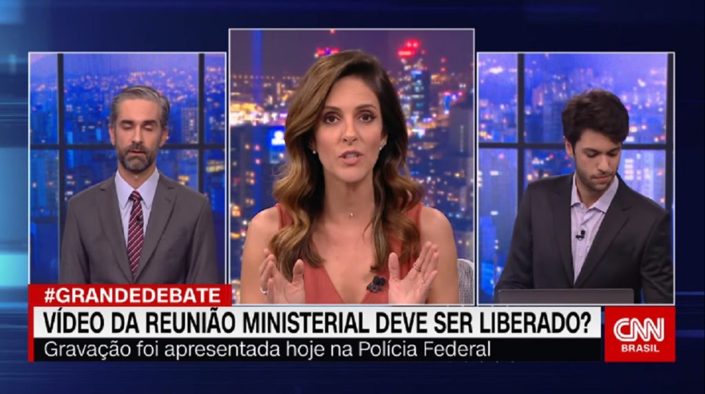 Augusto de Arruda Botelho, Monalisa Perrone e Caio Coppolla, em O Grande Debate, da CNN Brasil