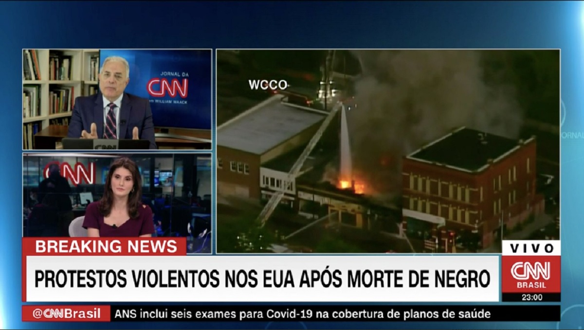 William Waack e Carol Nogueira, no Jornal da CNN
