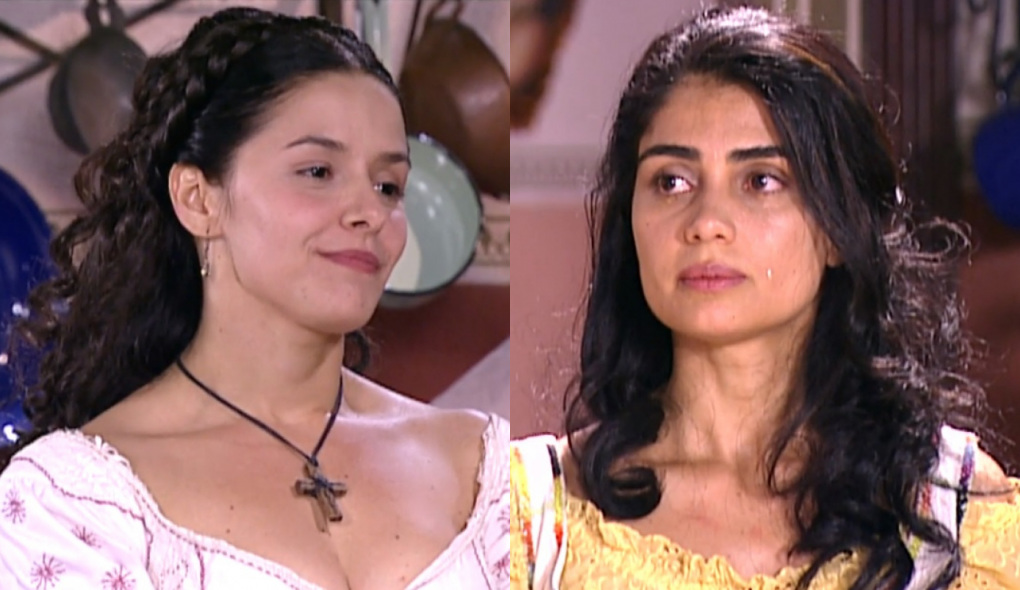 Isaura (Bianca Rinaldi) e Rosa (Patricia França) de A Escrava Isaura