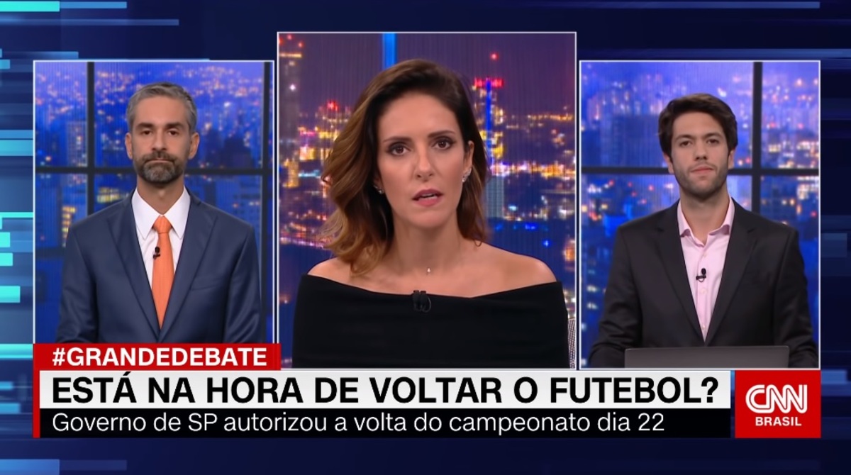 Augusto de Arruda Botelho, Monalisa Perrone e Caio Coppolla no Grande Debate, da CNN Brasil