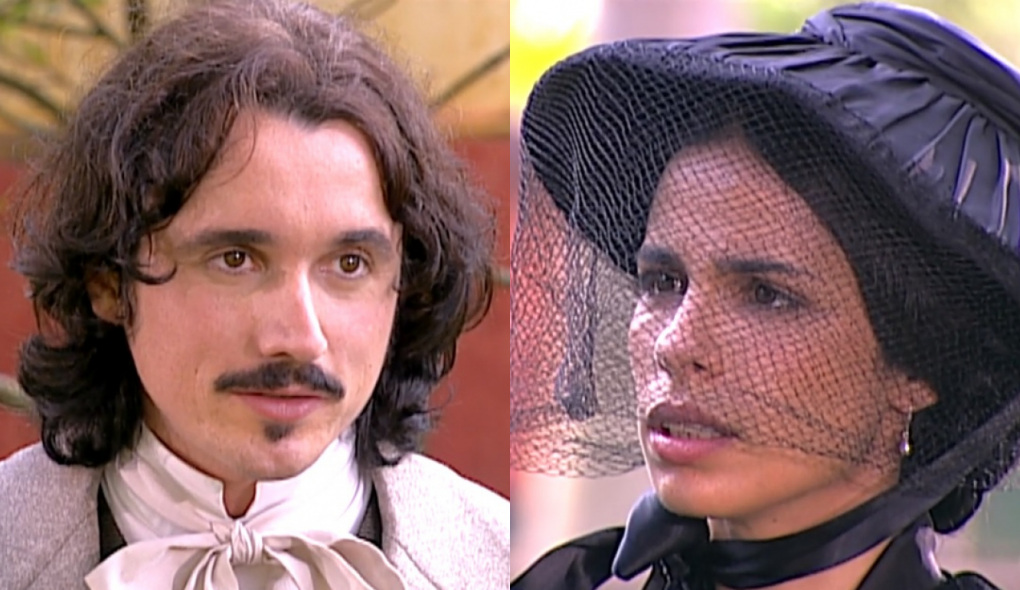 Geraldo (Caio Junqueira) e Malvina (Maria Ribeiro) de A Escrava Isaura