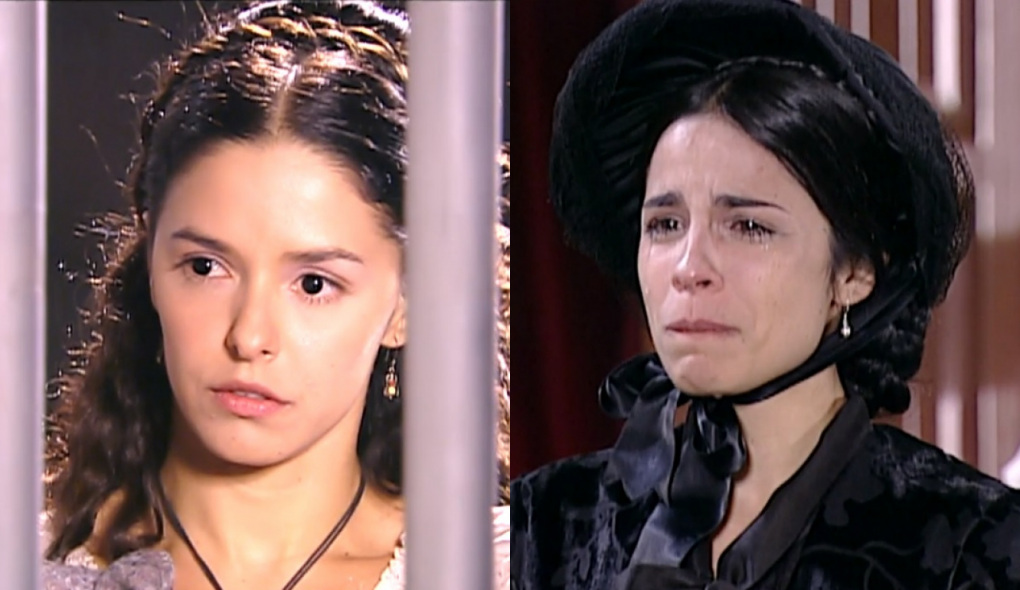 Isaura (Bianca Rinaldi) e Malvina (Maria Ribeiro) de A Escrava Isaura