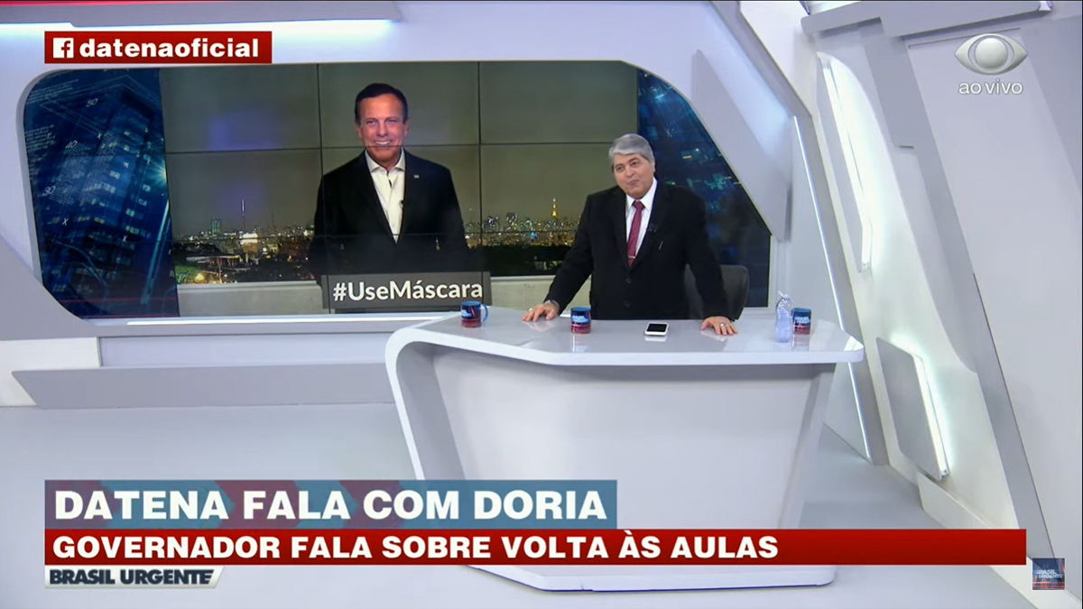 José Luiz Datena e João Doria no Brasil Urgente