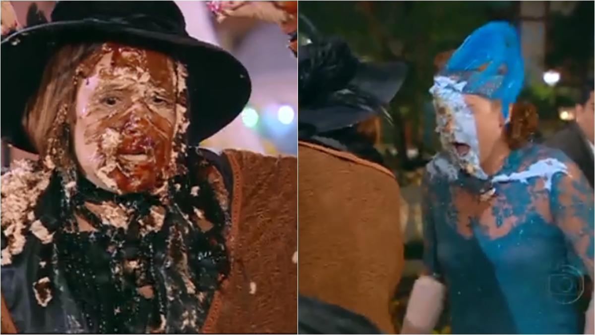 Guerra de bolos acaba com festa de final de ano em Chocolate com Pimenta (Reprodução: Globo)