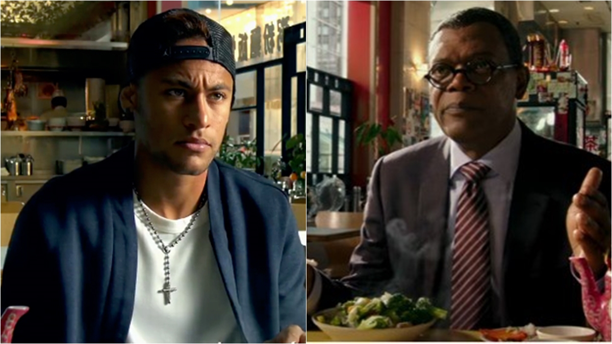 Neymar no filme XXX: Reativar ao lado de Samuel L. Jackson (Reprodução: TV Globo)
