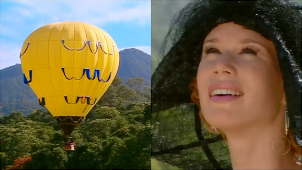 Ana Francisca avista um balão chegando na cidade (Reprodução: Globo)