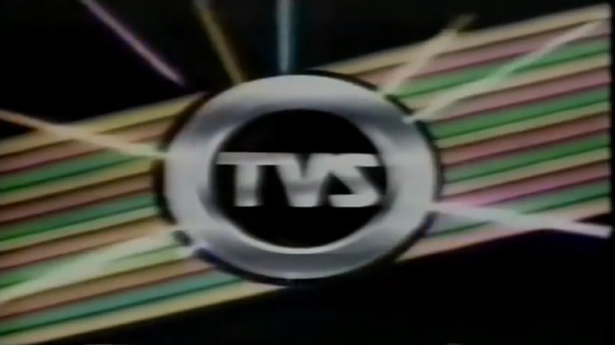 Primeiro logotipo da TVS, emissora do SBT, em 1981