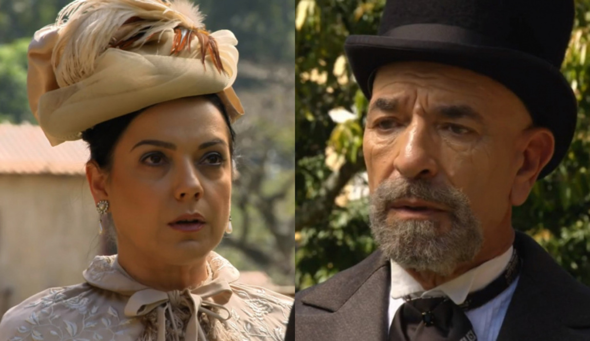 Beatrice (Bete Coelho) e Quintiliano (Luiz Guilherme) de Escrava Mãe