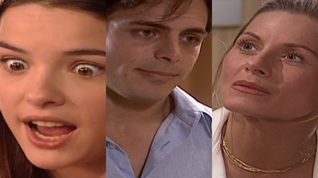 Clara (Regiane Alves), Fred (Luigi Baricelli) e Helena (Vera Fischer) de Laços de Família