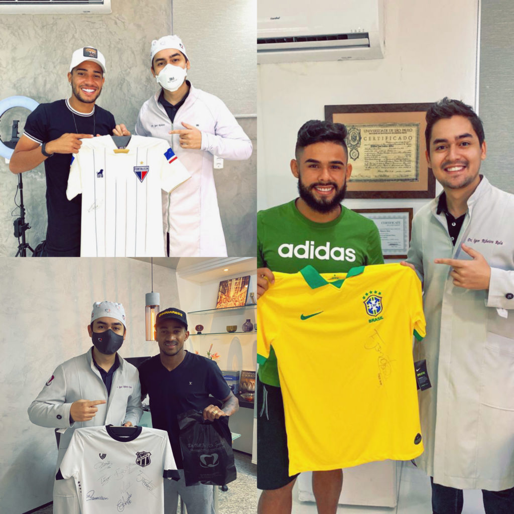 Jogadores do Fortaleza e do Ceará com Dr. Igor Ribeiro