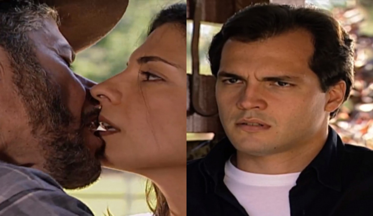 Pedro (José Mayer), Cíntia (Helena Ranaldi) e Alex (Daniel Boaventura) de Laços de Família